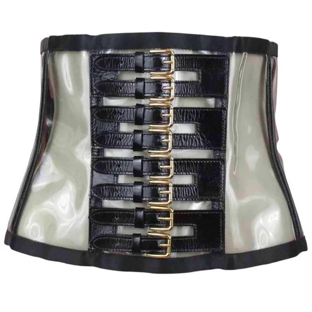 SOLD D&G PVC & Leather Waist Cincher belt